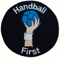 Handball Aufnäher mit Wunschtext Ballsport  Patch 8cm 58-1 