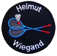 61 Badminton Aufnäher mit  Wunschtext Federball Schläger Patch 10cm 