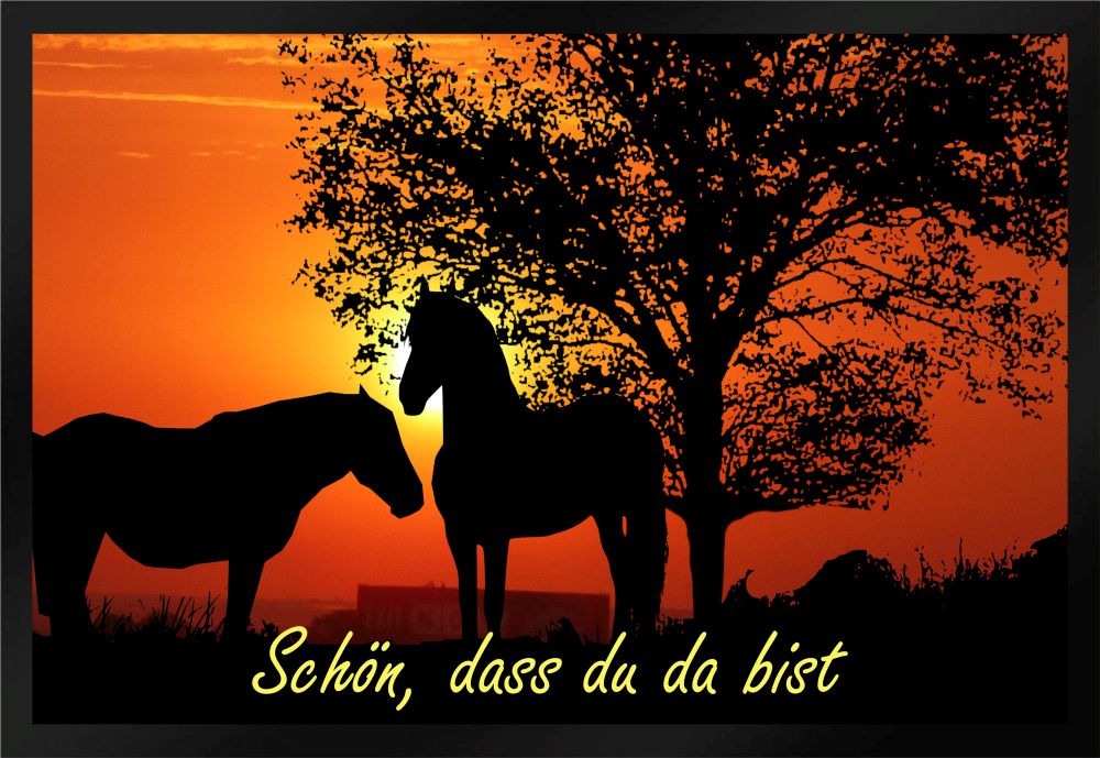 bist - du Sonnenuntergang Pferd Schön 60x40 cm cm F543 Fußmatte Größe: dass Schmutzfangmatte 60x40