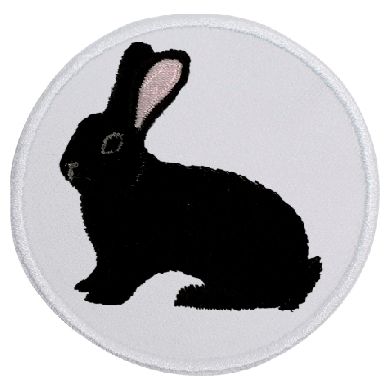 Kaninchen Deutscher Riese schwarz ... Aufnäher Patch 8 cm (2036)