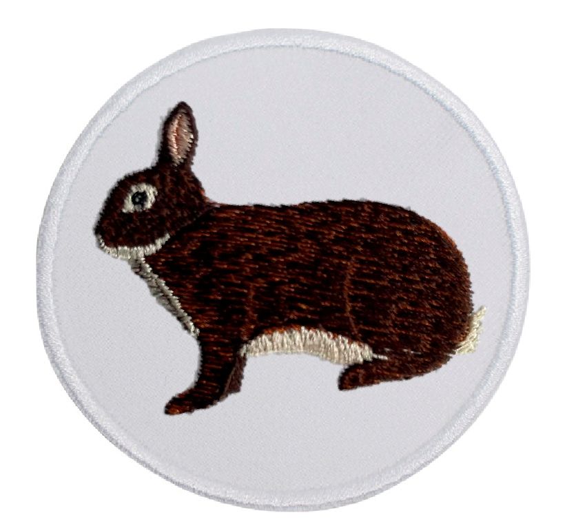 Kaninchen Zwerg-Rexe castorfarbig  ... Aufnäher Patch 8 cm (2001)