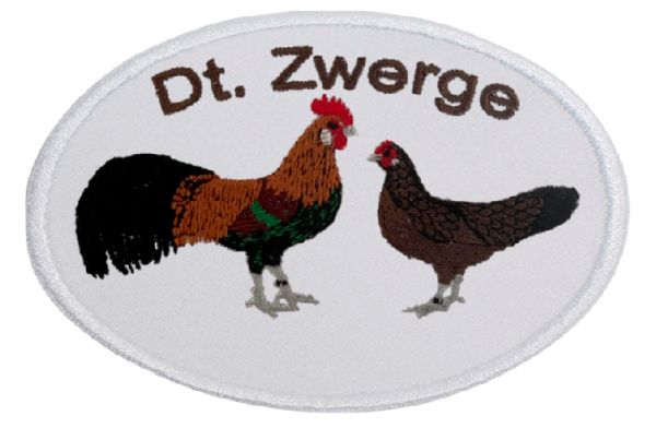 Deutsche Zwerghühner wildfarbig ... Aufnäher Patch 8 cm (2007)