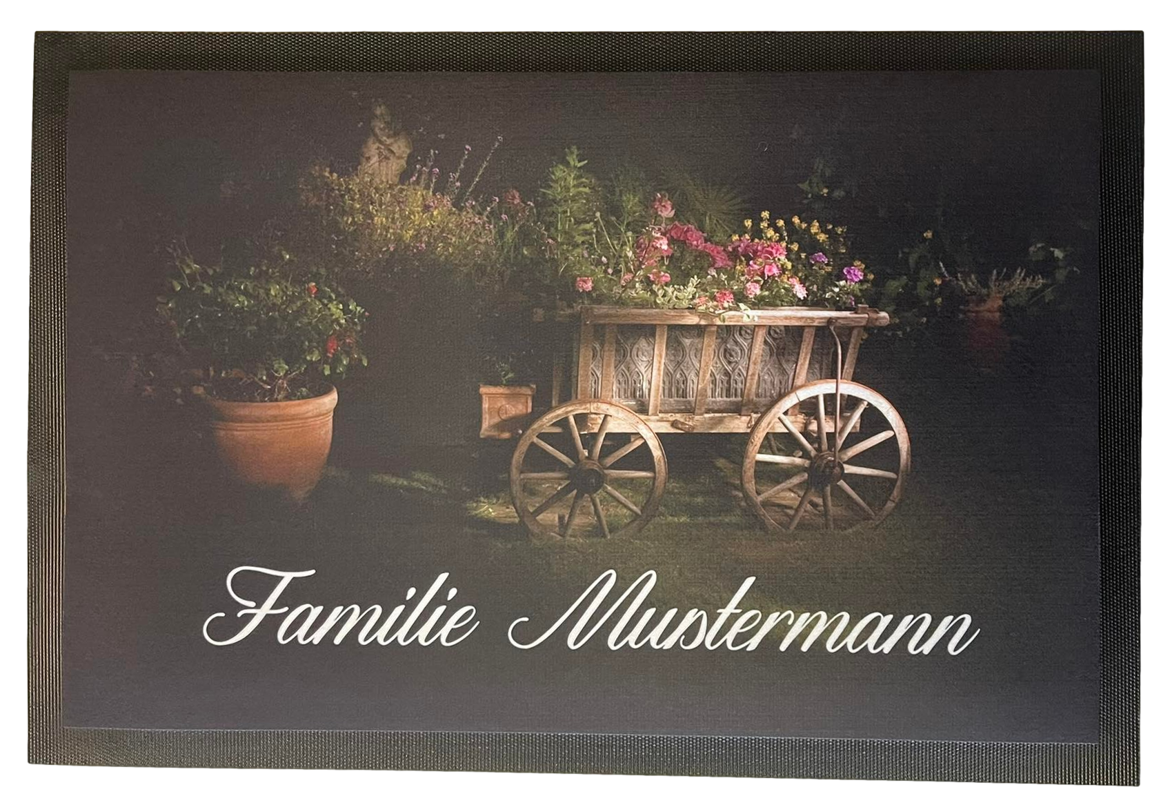 Fußmatte Schmutzfangmatte rutschfest Wunschtext Dekowagen F026 60x40 cm