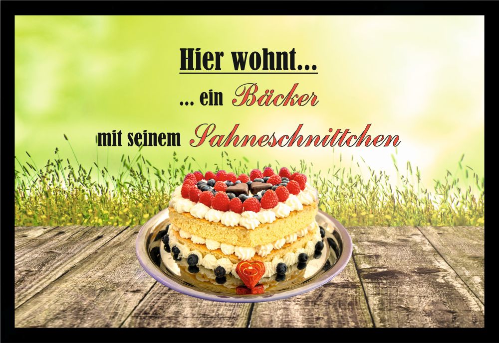 Fußmatte Schmutzfangmatte Bäcker mit Sahneschnittchen F762 60x40 cm