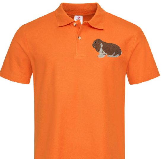Polo-Shirt bestickt mit Deutscher Widder wildfarbig weiß P2033 anthrazit 3XL