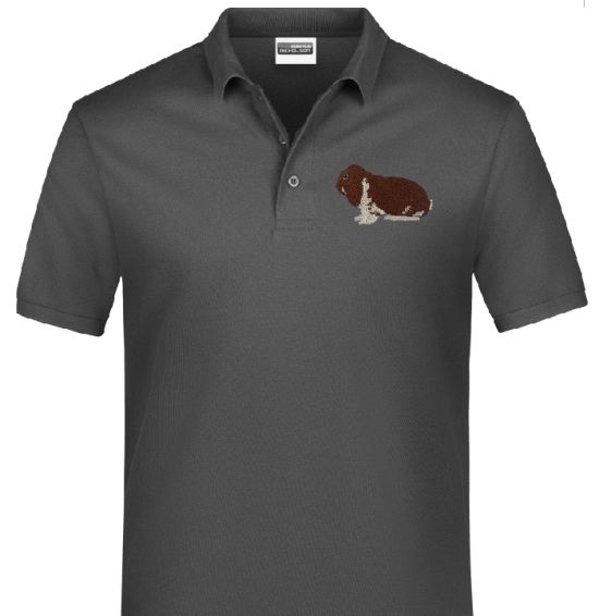 Polo-Shirt bestickt mit Deutscher Widder havanna weiß P2031 anthrazit 3XL