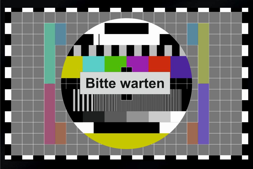 Fußmatte Schmutzfangmatte Bitte warten Testbild F197 60x40 cm