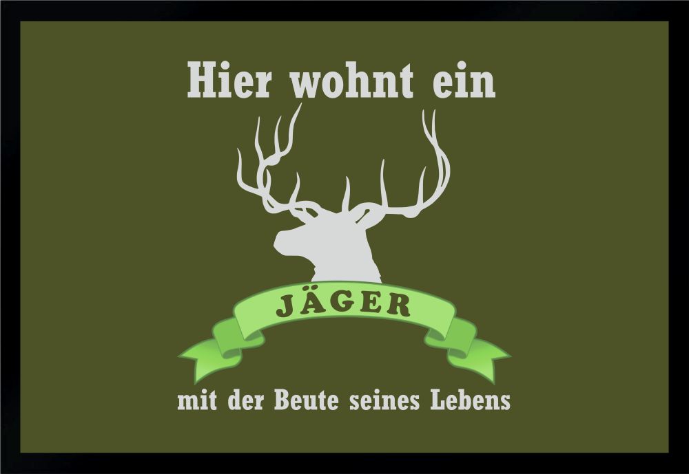 Fußmatte Schmutzfangmatte Jäger mit Beute seines Lebens  F316 60x40 cm