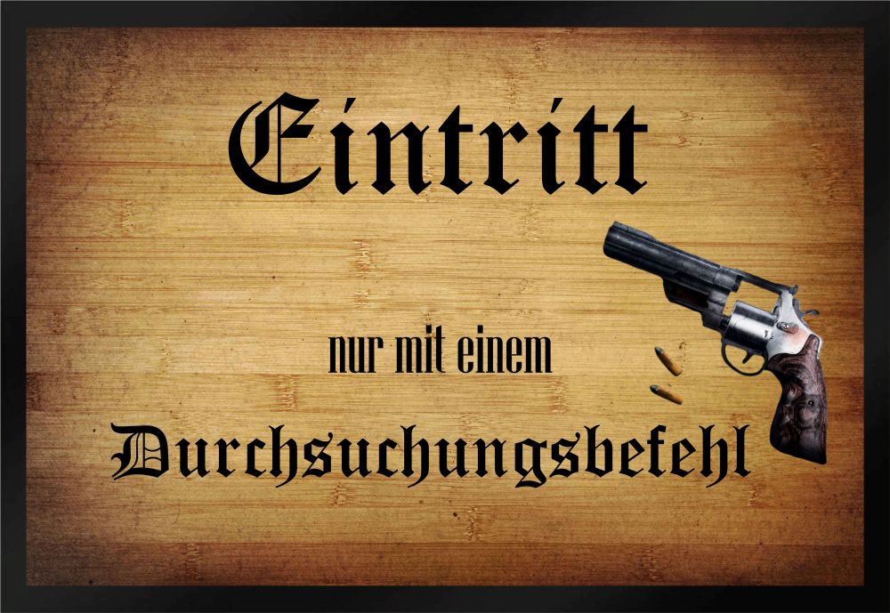 Fußmatte Schmutzfangmatte Eintritt Pistole Patrone Befehl F488 60x40 cm