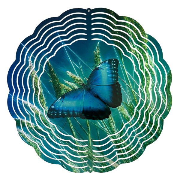 Edelstahl 3D Windspiel Windspinner 20cm Schmetterling reflektierend WI2