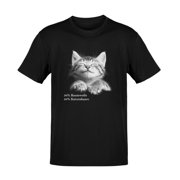 T-Shirt 50% BAUMWOLLE 50% Katzenhaare Shirt Funshirt Spruch TS0231D 3XL