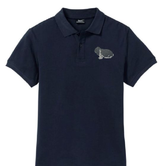 Polo-Shirt bestickt mit Dt. Widder blau weiß P2025 anthrazit 3XL