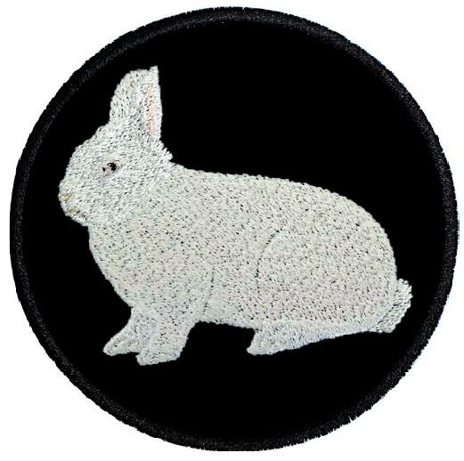 Kaninchen Weißer Wiener ... Aufnäher Patch 8 cm (2050)