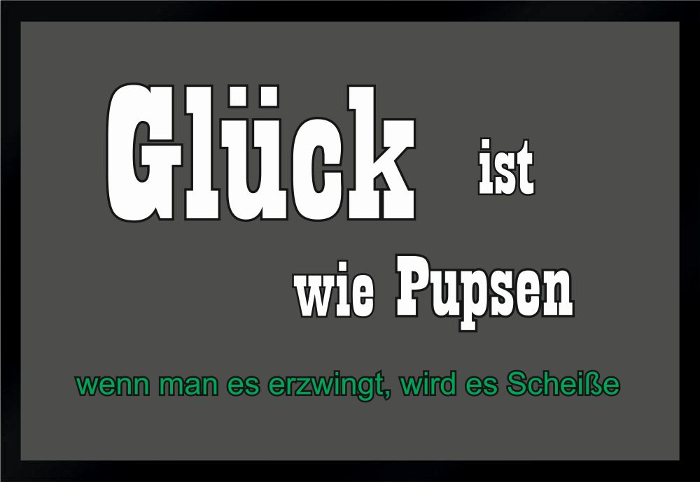 Fußmatte Schmutzfangmatte Glück ist wie Pupsen F165 60x40 cm