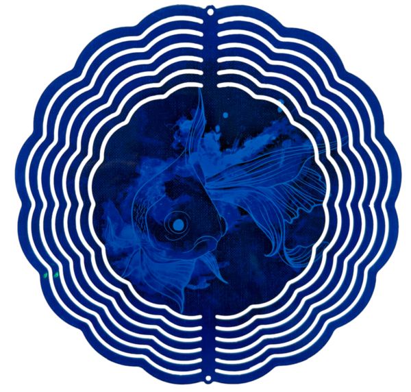 Edelstahl 3D Windspiel Windspinner 20cm Fisch Koi WI46