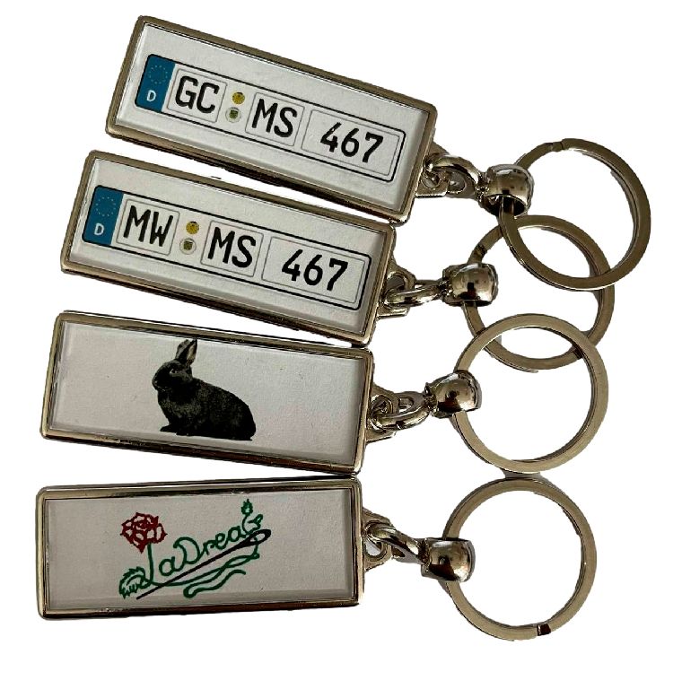 KFZ Kennzeichen Schlüsselanhänger 2 seitig personalisierbar Nummernschild
