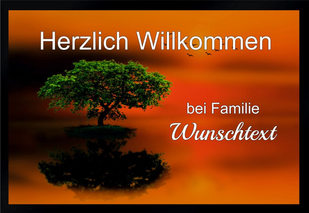 Fußmatte Schmutzfangmatte Wunschtext Natur Baum personalisiert F083 60x40 cm