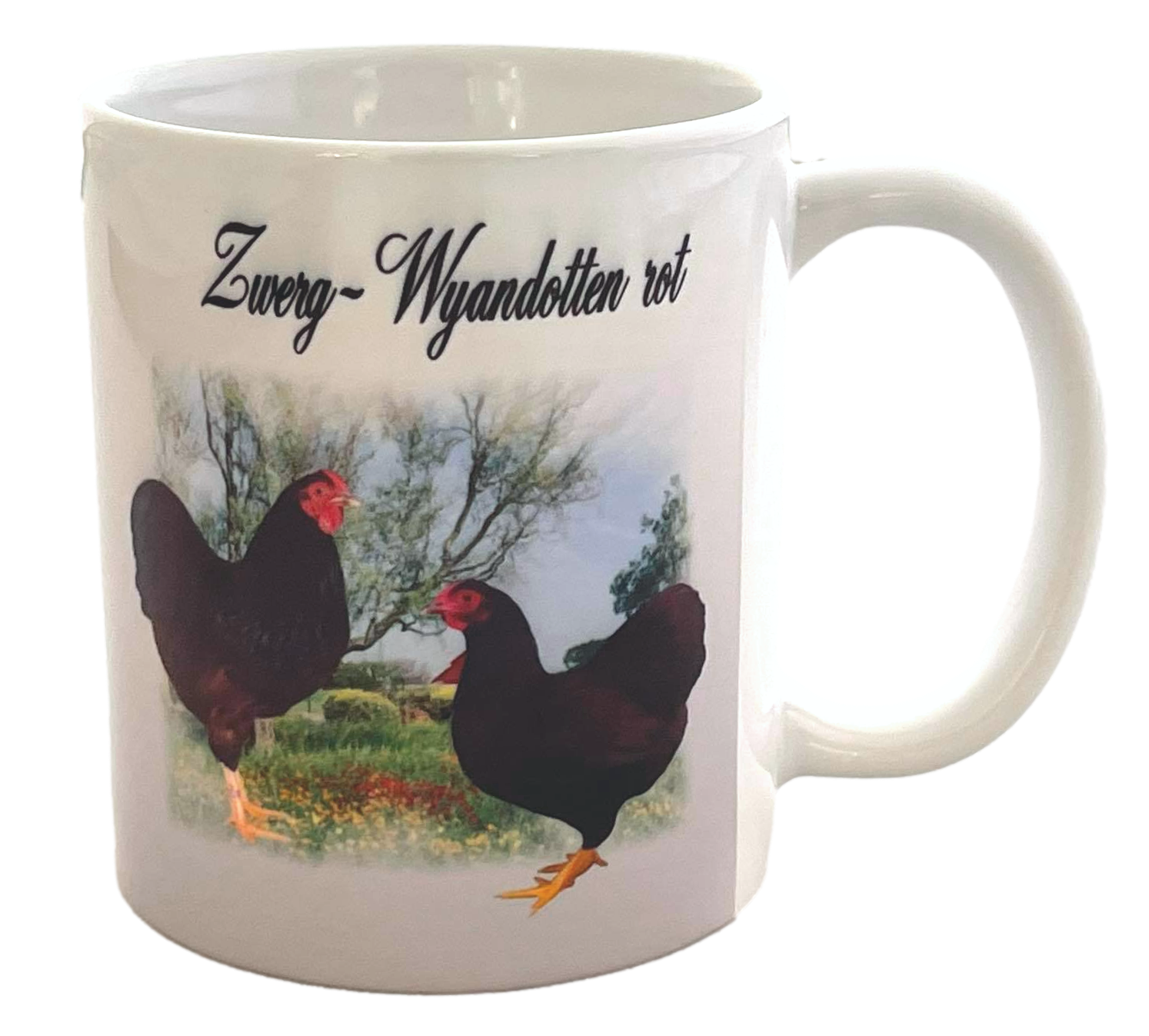Kaffeetasse Tasse Hühner  Zwerg Wyandotten rot  T13