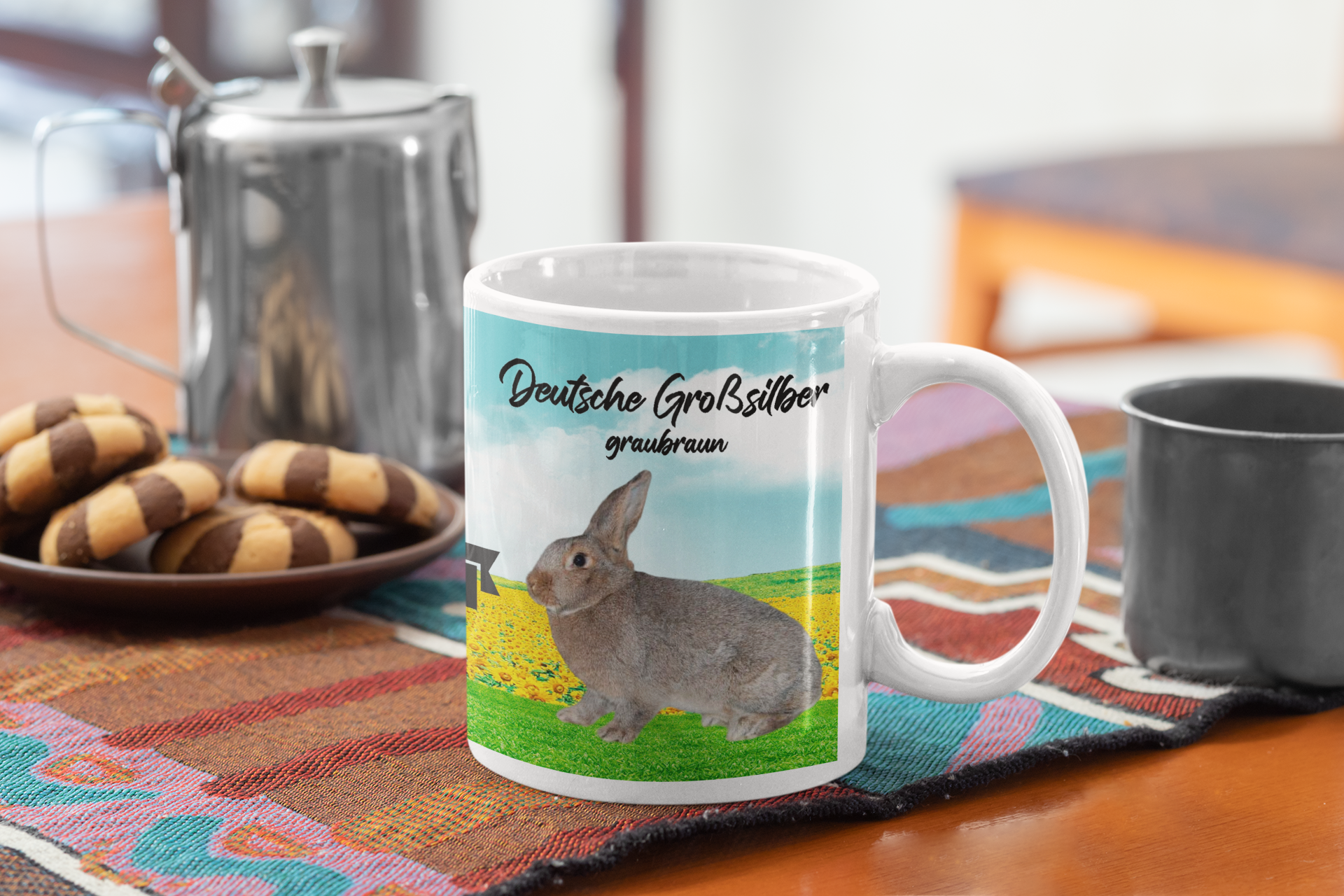 Kaffeetasse Tasse Kaninchen Deutsche Großsilber graubraun T60