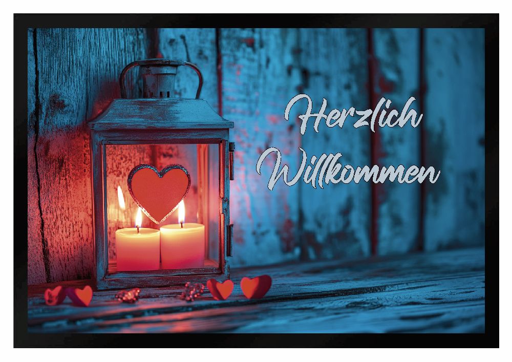 Fußmatte Laterne Herz Schmutzfangmatte F2650 60x40 cm