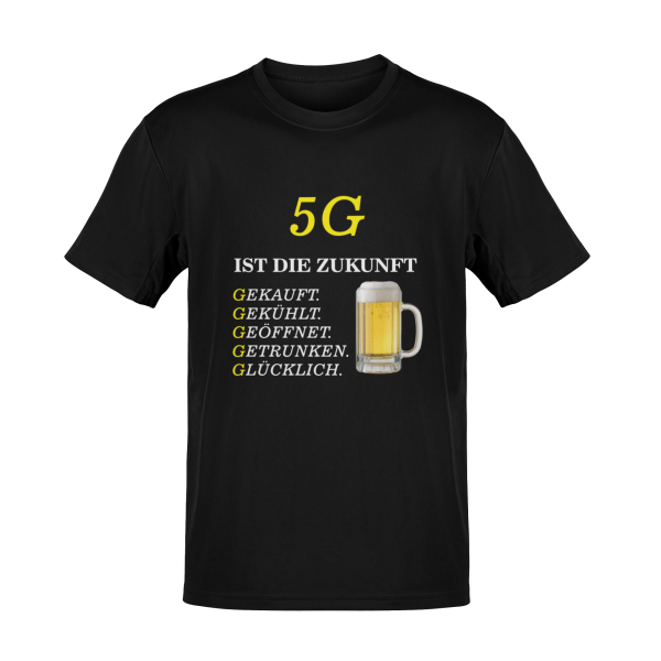 T-Shirt 5G IST DIE ZUKUNFT BIER Shirt Funshirt Spruch TS0187U 3XL