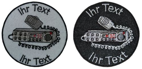 CB-Funk Aufnäher mit Wunschtext  Aufnäher Patch 8cm (170-1) weiß